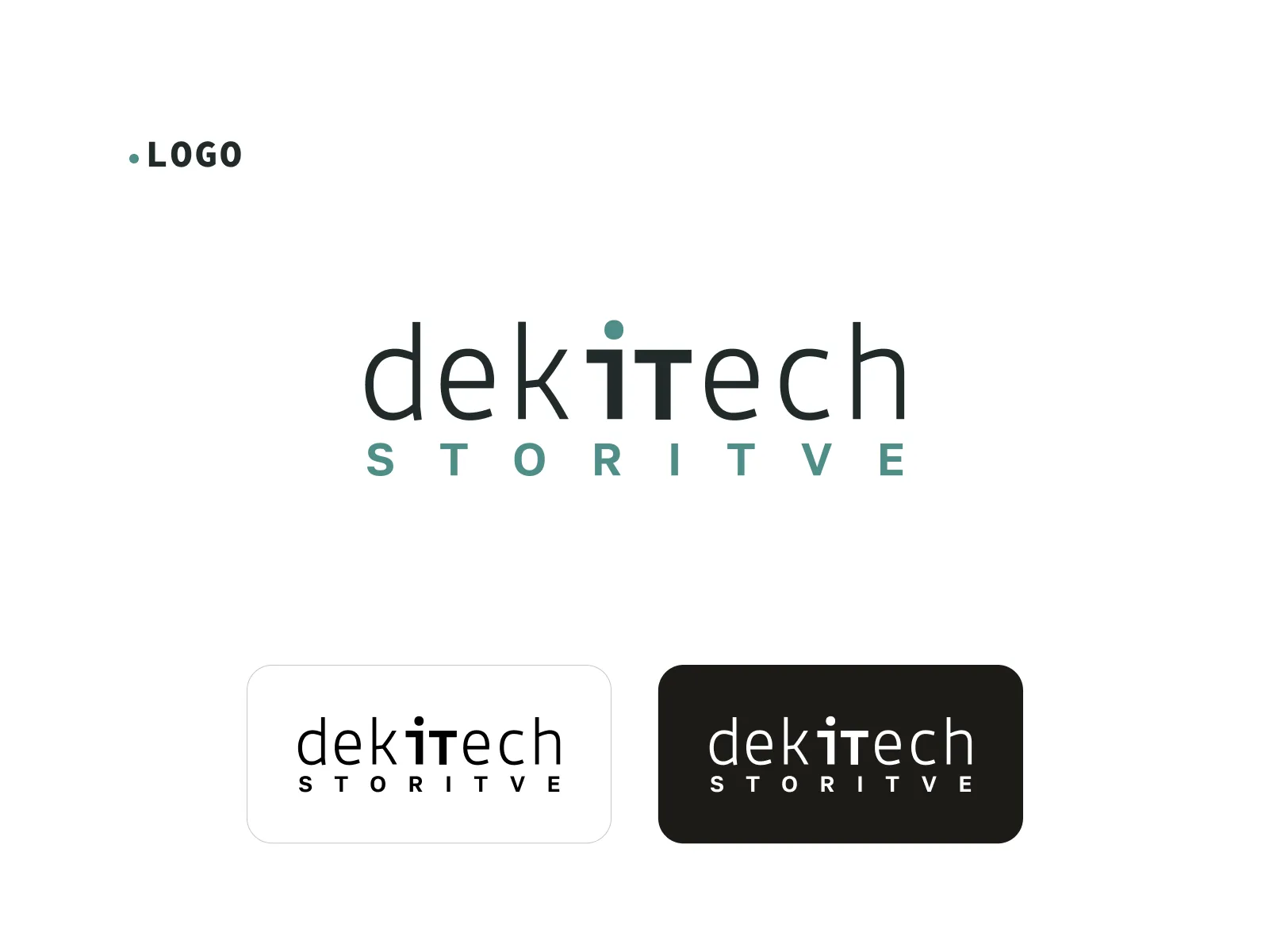 Three variations of the dekitech storitve logo with emphasis on the letters 'IT' in the center.